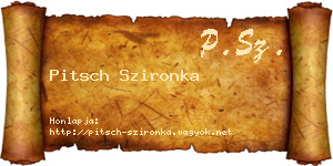 Pitsch Szironka névjegykártya