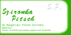 szironka pitsch business card